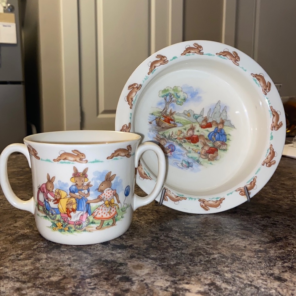 Bowl and cup set 2 piece infant dinnerware from Bunnykins